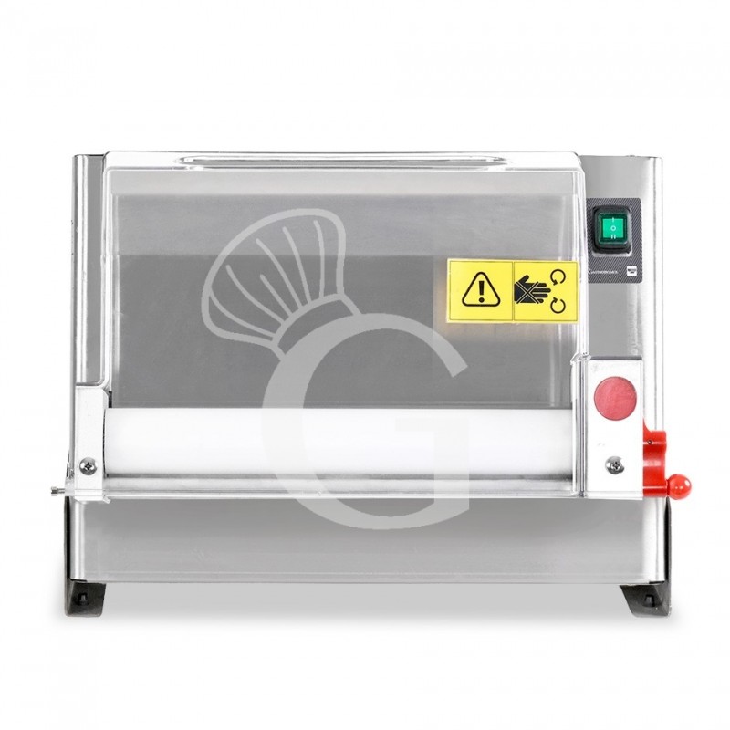 Extendedora de pizzas mecánica de acero inoxidable monorodillo de POM para pizzas de 10/40 cm de diámetro y pedal eléctrico