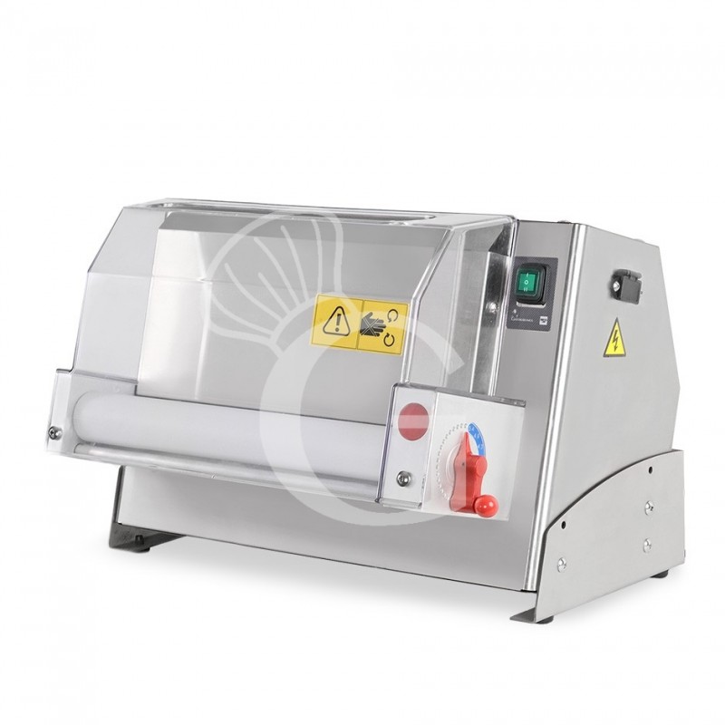 Extendedora de pizzas mecánica de acero inoxidable monorodillo de POM para pizzas de 10/40 cm de diámetro y pedal eléctrico