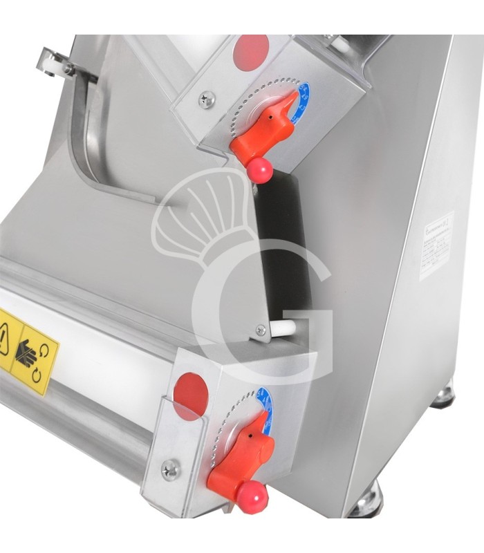 Extendedora de pizzas mecánica de acero inoxidable con rodillos inclinados de POM para pizzas de 10/30 cm de diámetro
