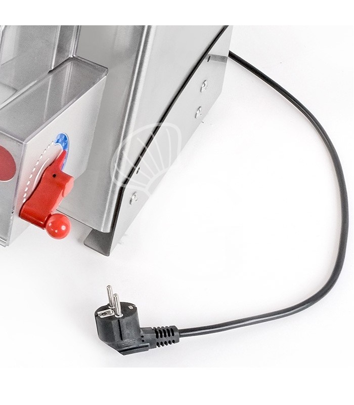 Extendedora de pizzas de acero inoxidable con rodillos inclinados de POM para pizzas de 10/40 cm de diámetro y pedal eléctrico