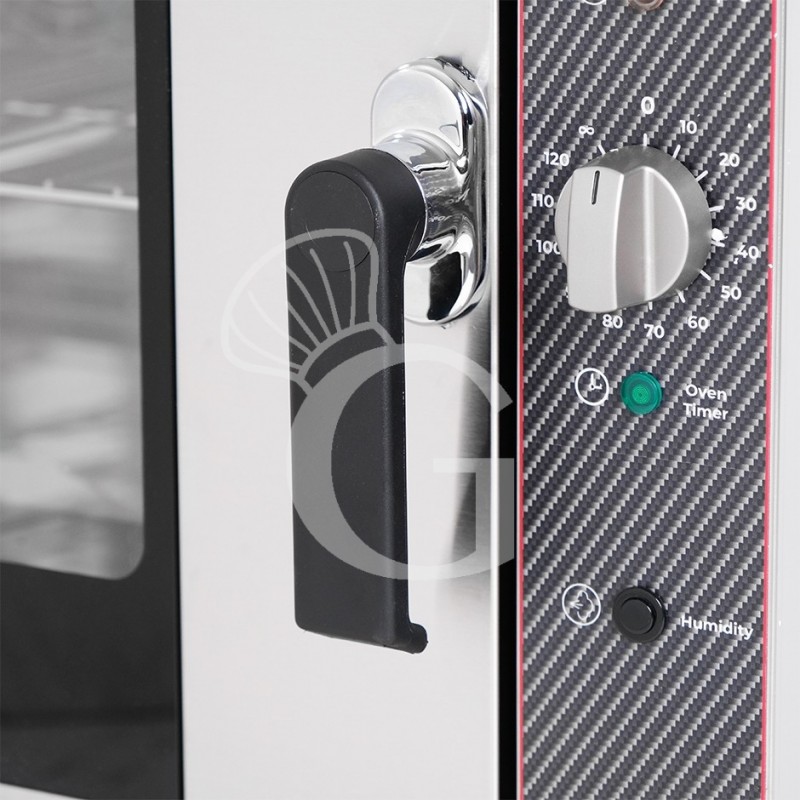 Detalle de la maneta del horno