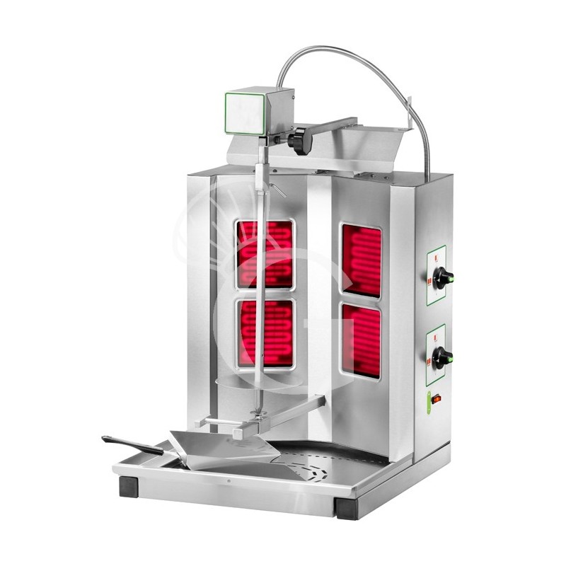 Asador de Kebab eléctrico profesional 2 + 2 resistencias