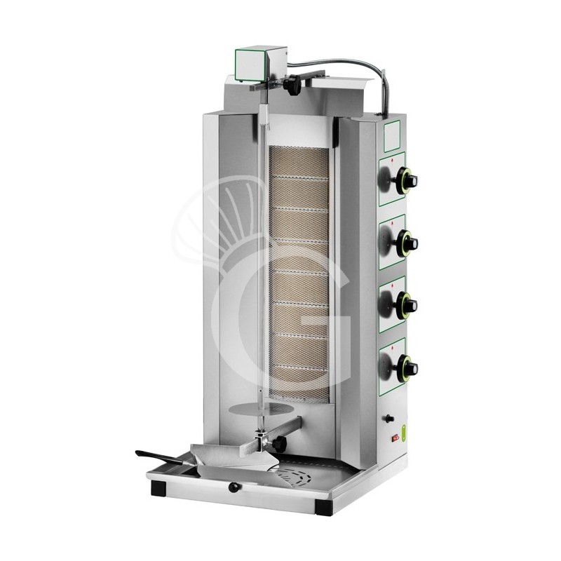 Asador de Kebab a gas 8 quemadores L 480 mm x P 500 mm x A 1105 mm