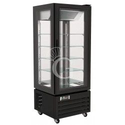 Expositor negativo ventilado, cristal 4 caras, acabado color negro, 431 LT, temperatura -18°C / -22°C clase energética D