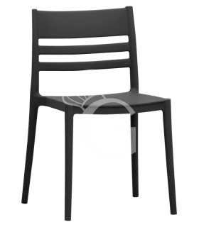 Silla con estructura, asiento y respaldo en polipropileno con fibra de vidrio