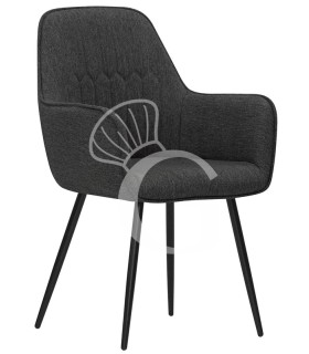 Silla con estructura de metal pintado, carcasa acolchada y tapizado en ecopiel o tejido