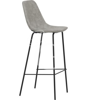 Taburete con estructura de metal pintado y carcasa acolchada en polipiel