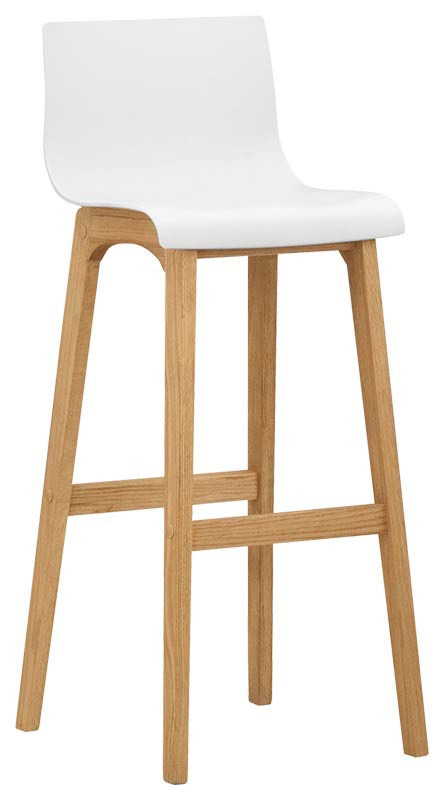 Silla con estructura de madera de roble y carcasa de polipropileno