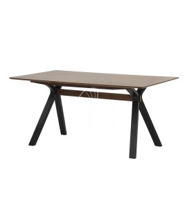 Mesa en madera maciza, tablero en MDF chapado