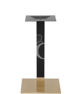 Base de acero inoxidable, con columna en tubo negro y base en latón satinado, patas regulables - altura 720 mm