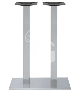 Base doble en acero inoxidable cromado con pies regulables – altura 1080 mm