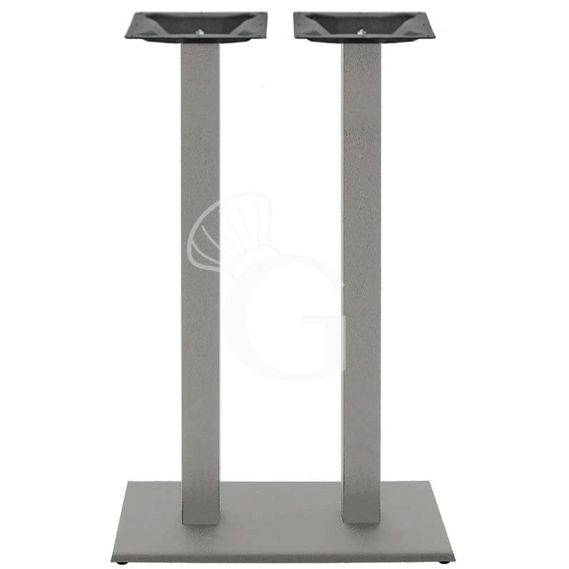 Base doble en acero inoxidable pintado con pies regulables – altura 1080 mm