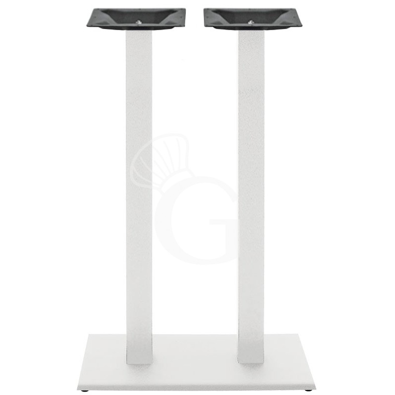 Base doble en acero inoxidable pintado con pies regulables – altura 1080 mm