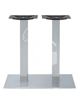 Base doble de acero inoxidable satinado, con patas regulables, altura 73 cm