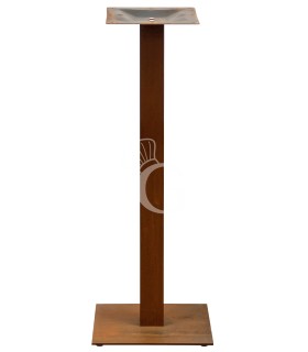 Base de acero efecto óxido, con patas regulables, altura 1100 mm