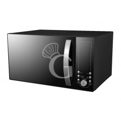 Horno microondas ideal para pequeños usurarios, con 0,9 KW de potencia y 25 litros de capacidad interior