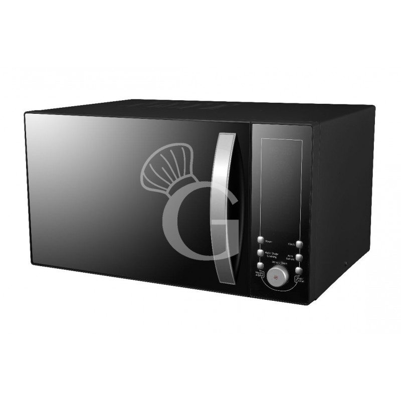 Horno microondas ideal para pequeños usurarios, con 0,9 KW de potencia y 25 litros de capacidad interior