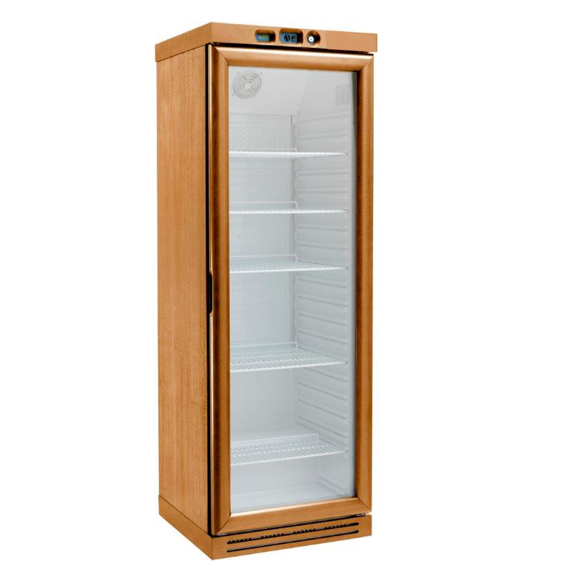 Vinoteca de madera refrigeración estática 340L, Tª regulable de +2°C/+8°C y 4 estantes