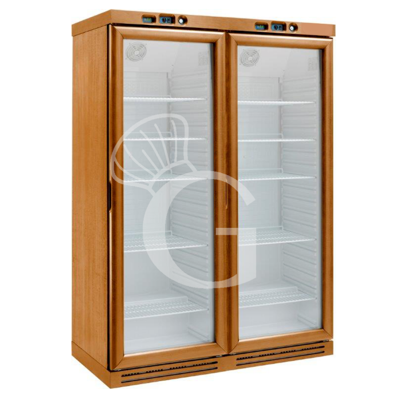 Vinoteca de madera estática, 340 LT +340 LT, T +2°C/+8°C y 6+2 estantes interiores