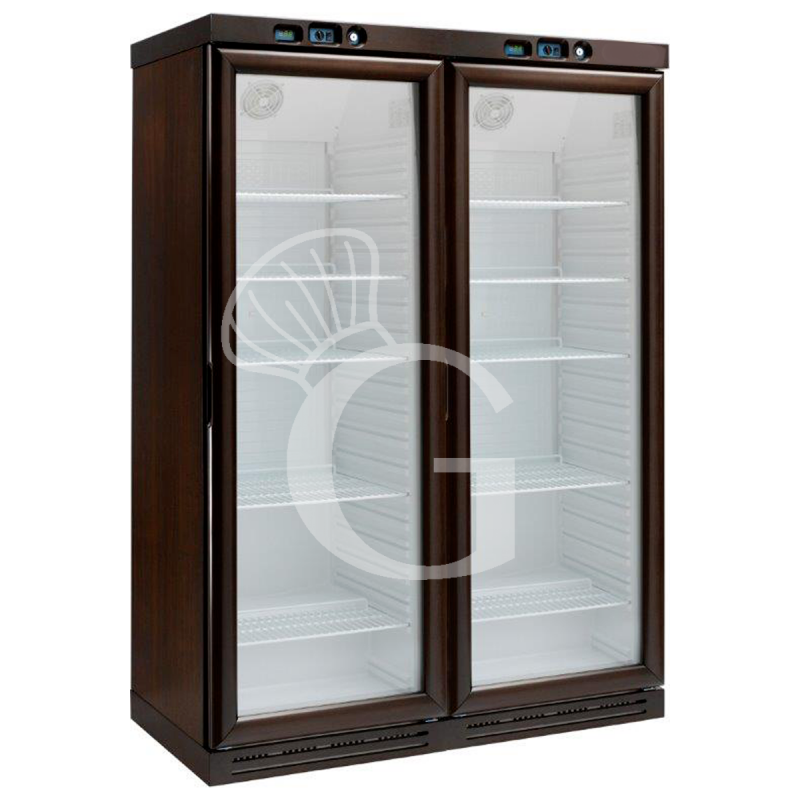 Vinoteca de madera estática, capacidad de 340 LT + 340 LT, T +2°C/+8°C y 6+2 estantes