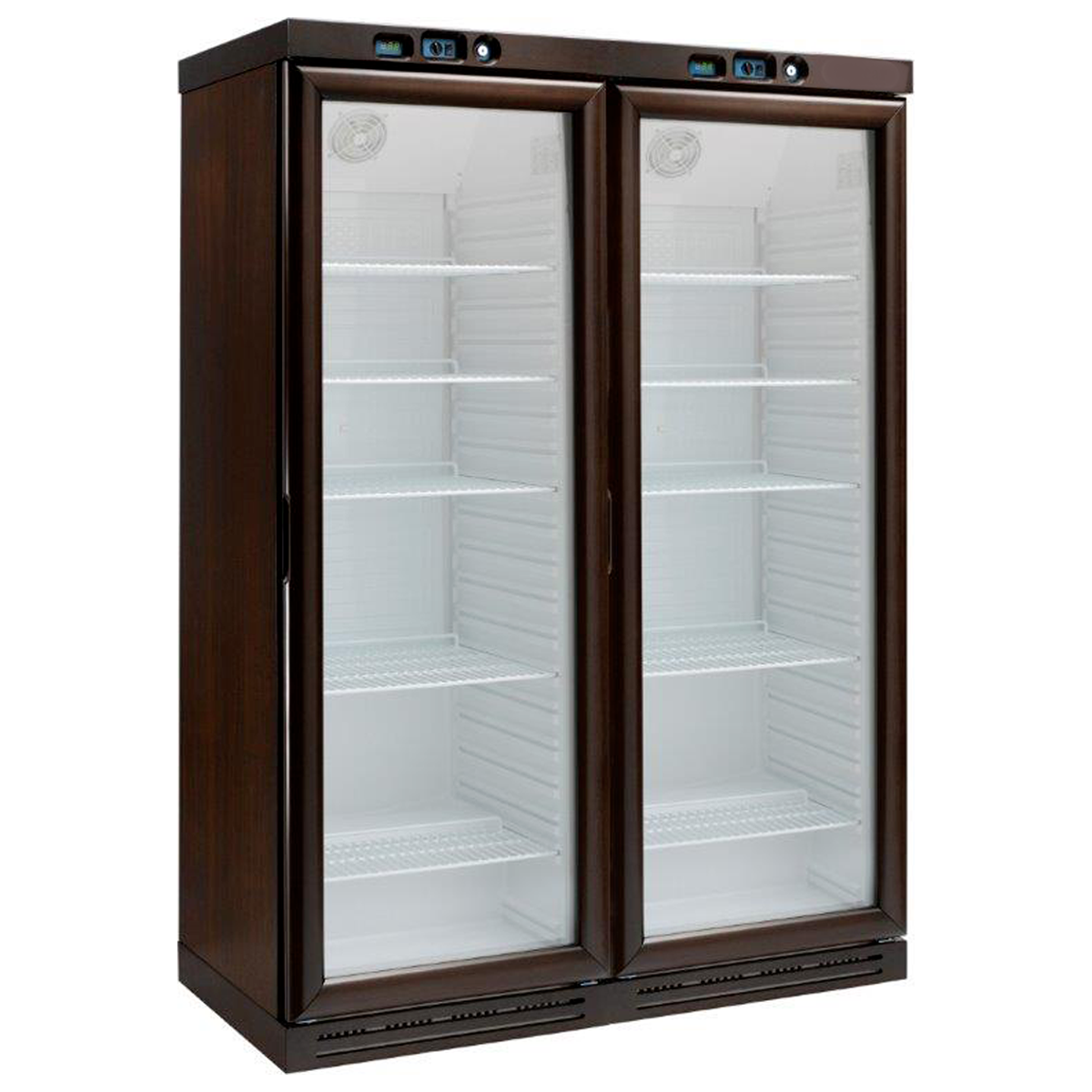 Vinoteca de madera estática, capacidad de 340 LT + 340 LT, T +2°C/+8°C y 6+2 estantes