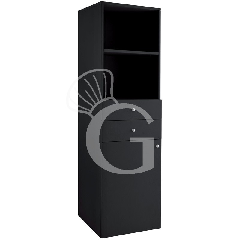 Mueble alto de servicio compuesto por 1 puerta, 2 cajones y 2 estantes - L 450 mm x P 490 mm x H 1440 mm