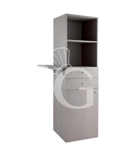 Mueble alto de servicio compuesto por 1 puerta, 2 cajones y 2 estantes - L 450 mm x P 490 mm x H 1440 mm