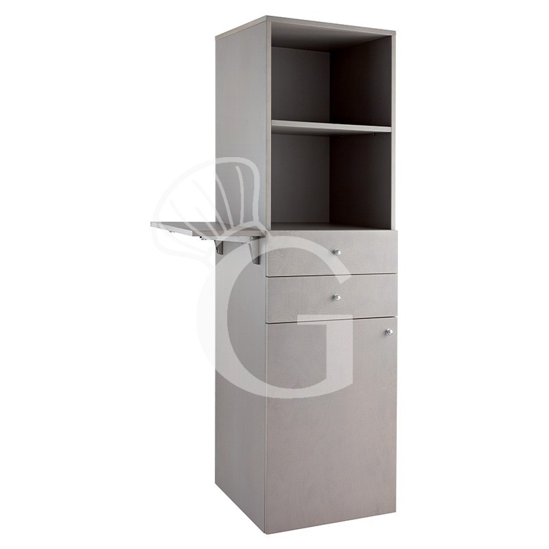 Mueble alto de servicio compuesto por 1 puerta, 2 cajones y 2 estantes - L 450 mm x P 490 mm x H 1440 mm