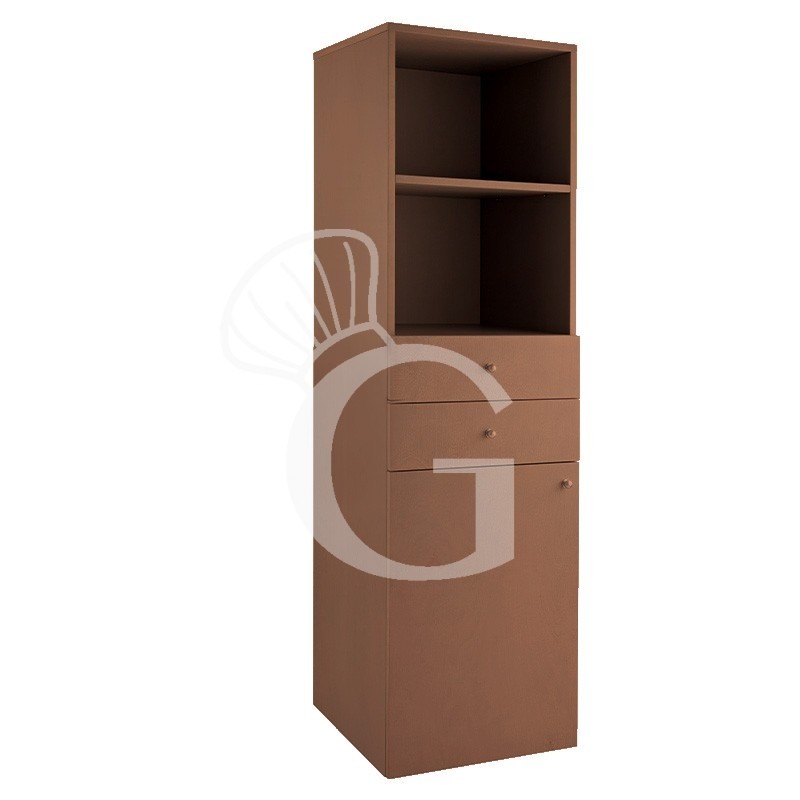 Mueble alto de servicio compuesto por 1 puerta, 2 cajones y 2 estantes - L 450 mm x P 490 mm x H 1440 mm
