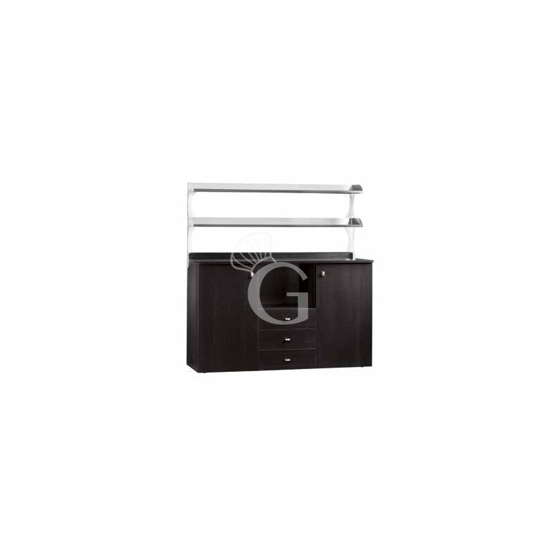 Mueble alto de servicio doble compuesto por 2 puertas, 3 cajones, compartimento interior y 2 estantes