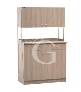 Mueble alto de servicio doble con 2 puertas y 2 módulos de pared -