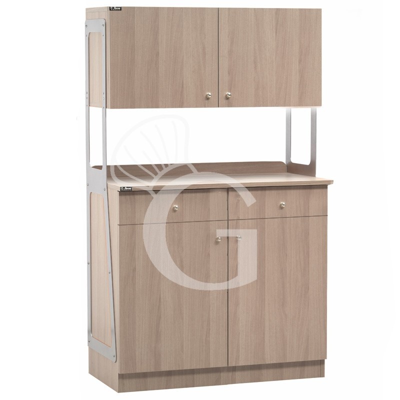 Mueble alto de servicio doble con 2 puertas y 2 módulos de pared -