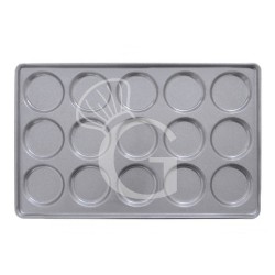 Bandeja rectangular para hamburguesas fabricada en chapa aluminizada L 600 mm x P 400 mm x H30 mm