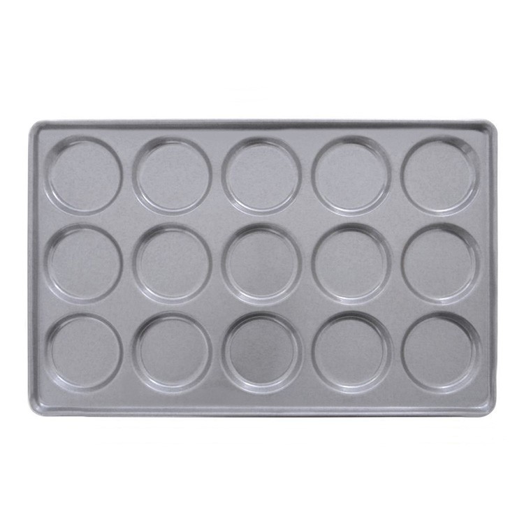 Bandeja rectangular para hamburguesas fabricada en chapa aluminizada L 600 mm x P 400 mm x H30 mm