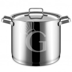 Olla de acero inoxidable con tapa para inducción de diámetro 280 mm x H 240 mm 14,9 LT