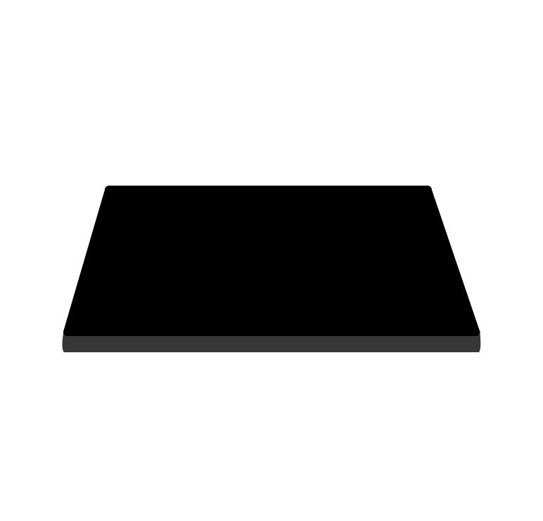 Tablero cuadrado laminado HPL 800x800 mm, espesor 10 mm