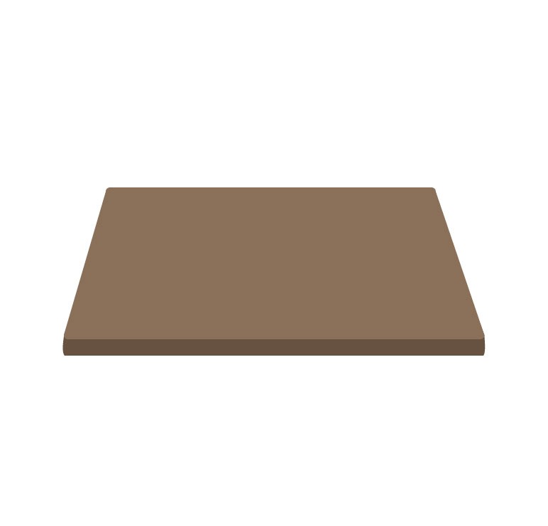 Tablero cuadrado laminado HPL 800x800 mm, espesor 10 mm
