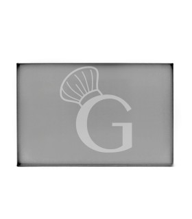 Bandeja rectangular en chapa aluminizada L 600 mm x P 400 mm x H 50 mm.