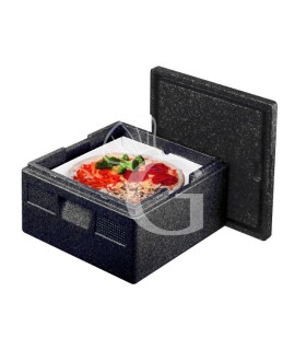 Contenedor isotérmico para pizzas 350x350 mm en polipropileno 21 litros  L410 mm x P 410 mm x H 240 mm