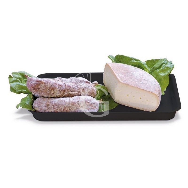 Bandeja anti-absorbente de metacrilato para alimentos de dimensiones L 290 mm x P 440 mm x H 50 mm. Color negro