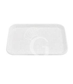 Bandeja anti-absorbente de SAN para alimentos dimensiones L 500 mm x P 360 mm x H 12 mm. Color blanco