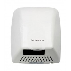 Secamanos eléctrico de ABS blanco de acero inoxidable L 252 mm x P 208 mm x H 273 mm