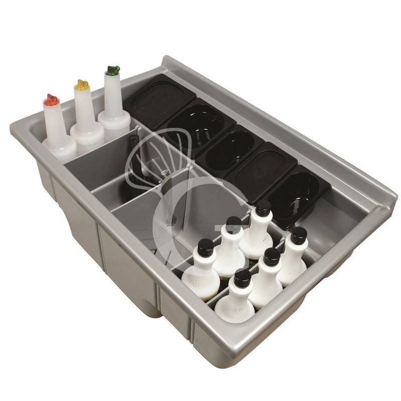 Posicionador de bebidas integrable gris metalizado L 840 mm x P 540 mm x H 420 mm