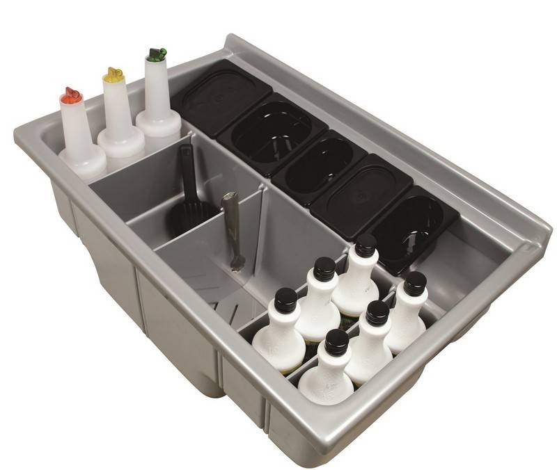 Posicionador de bebidas integrable gris metalizado L 840 mm x P 540 mm x H 420 mm