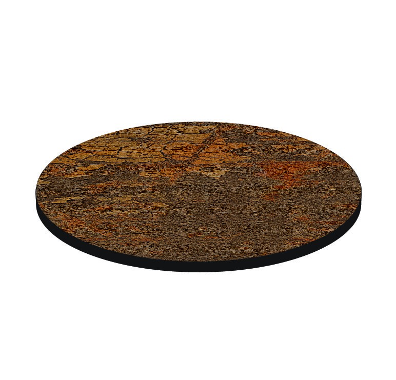 Tablero redondo en HPL estratificado Copper Painted, Ø 600 mm, grosor 10 mm