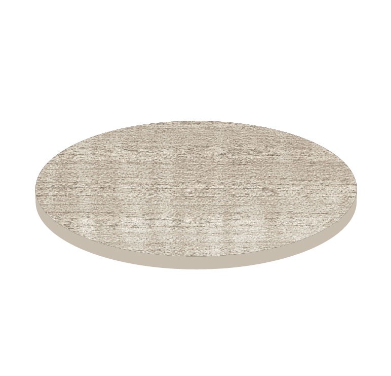 Tablero redondo en HPL estratificado Sleek Light Grey, Ø 600 mm, grosor 10 mm