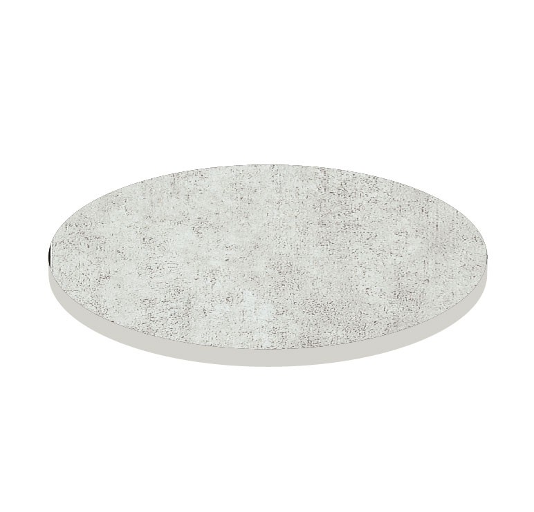 Tablero redondo en HPL estratificado acabado Brooklyn Light, Ø 600 mm, grosor 10 mm
