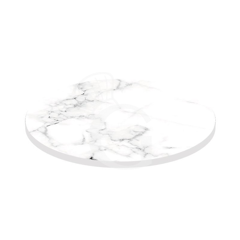 Tablero redondo en HPL estratificado Statuario, Ø 600 mm, grosor 10 mm