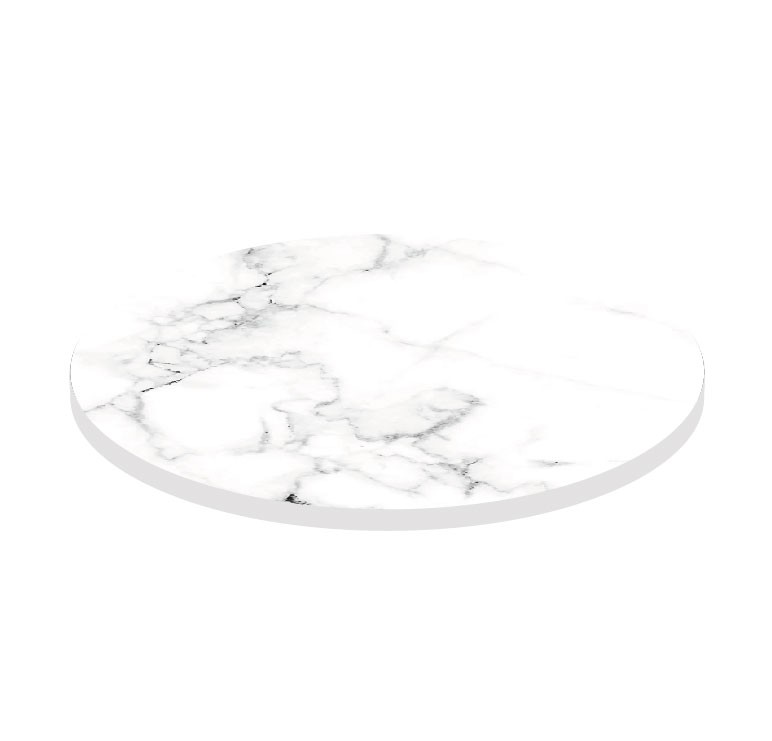 Tablero redondo en HPL estratificado Statuario, Ø 600 mm, grosor 10 mm