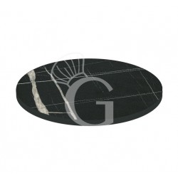 Tablero redondo en HPL estratificado mármol negro, Ø 600 mm, grosor 10 mm